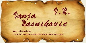 Vanja Masniković vizit kartica